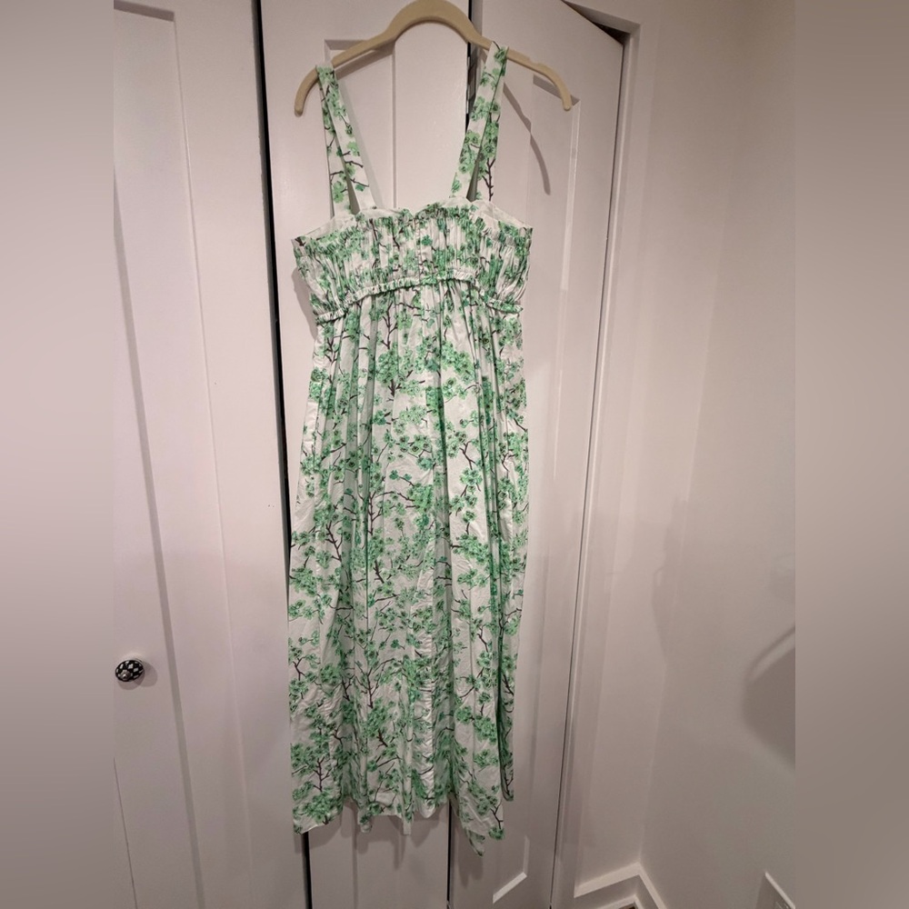 J. Crew Green and White Floral Dress